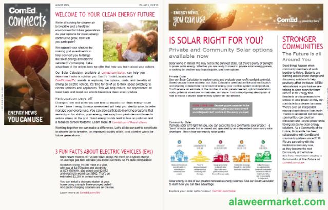 USA ComEd utility bill template in Word and PDF formats, 4 pages, 3-4 pages